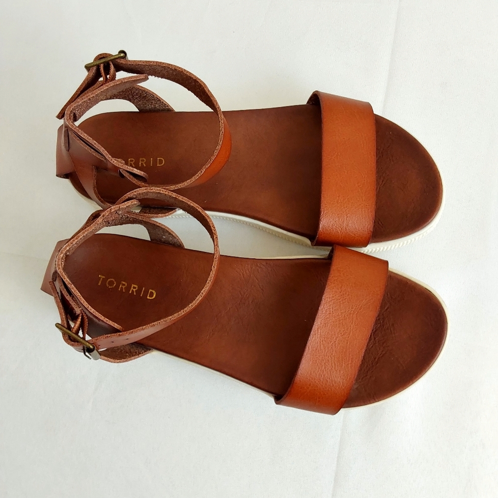 Torrid Wide Width Ankle Strap Platform Sandals Br… - image 7